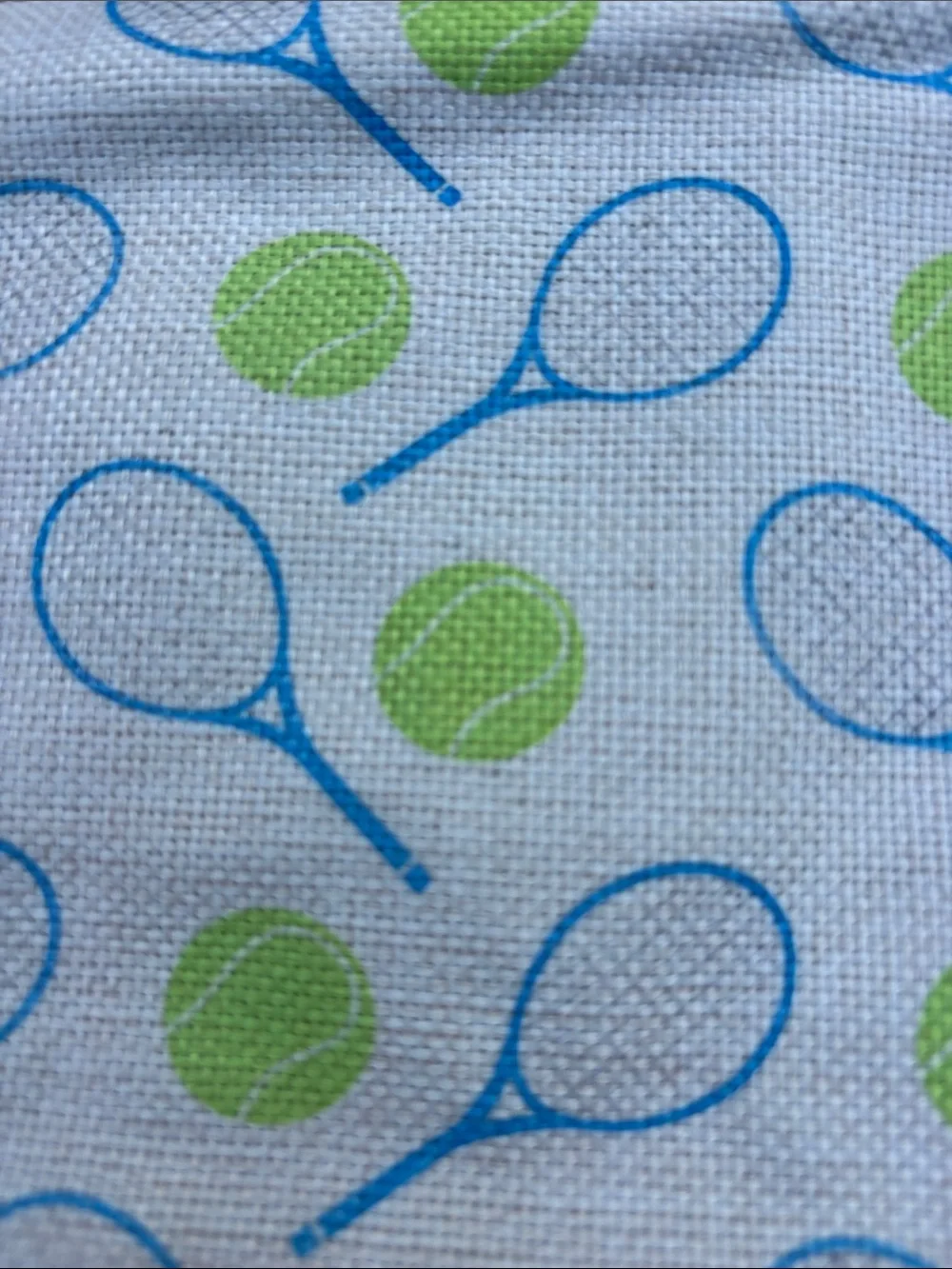 White green and blue Tennis Racket Print Cosmetic Bag